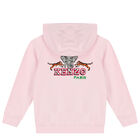 Girls Pink Logo Hooded Zip Up Top, 2, hi-res